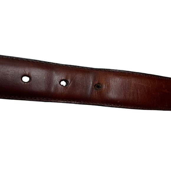 Leather Woven Belt Men's Brown 36" / 90 Oil Tan Cowhide Solid Brass Buckle - Picture 14 of 16